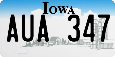 IA license plate AUA347