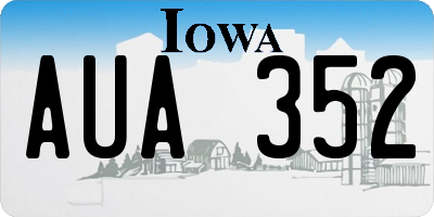 IA license plate AUA352