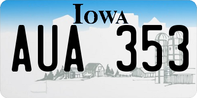 IA license plate AUA353