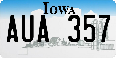 IA license plate AUA357