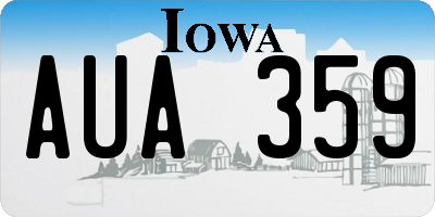 IA license plate AUA359