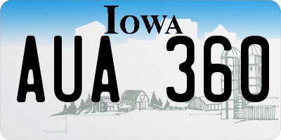 IA license plate AUA360