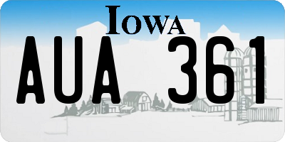 IA license plate AUA361
