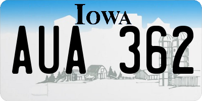 IA license plate AUA362