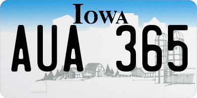 IA license plate AUA365