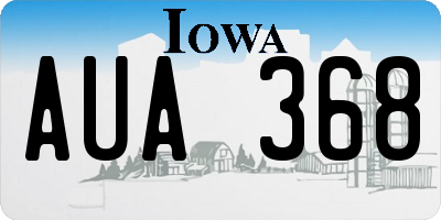 IA license plate AUA368