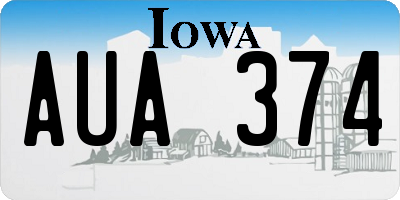 IA license plate AUA374