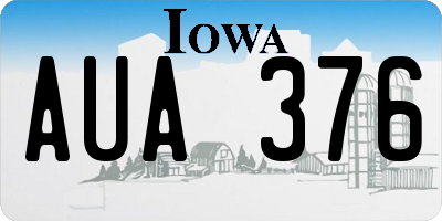 IA license plate AUA376