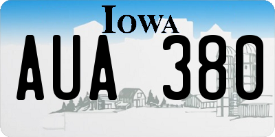 IA license plate AUA380