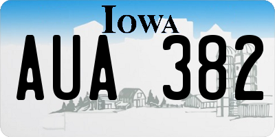 IA license plate AUA382