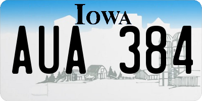 IA license plate AUA384