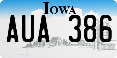 IA license plate AUA386