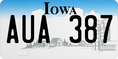 IA license plate AUA387