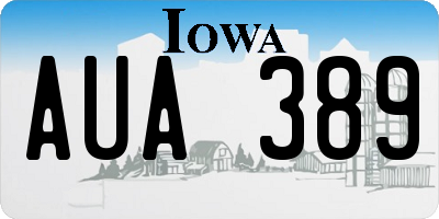 IA license plate AUA389