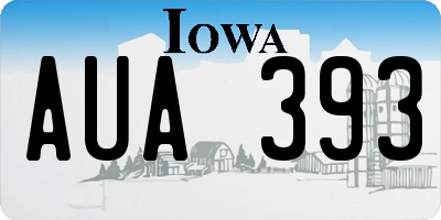IA license plate AUA393