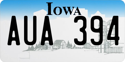 IA license plate AUA394