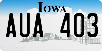 IA license plate AUA403