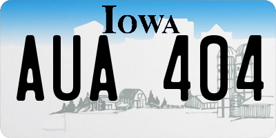 IA license plate AUA404
