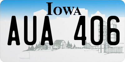 IA license plate AUA406