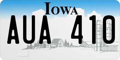 IA license plate AUA410
