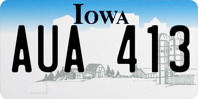 IA license plate AUA413