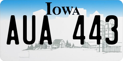IA license plate AUA443