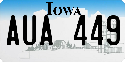 IA license plate AUA449