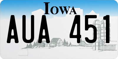 IA license plate AUA451