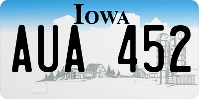 IA license plate AUA452