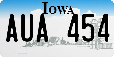 IA license plate AUA454
