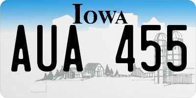 IA license plate AUA455