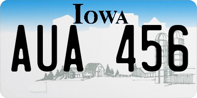 IA license plate AUA456
