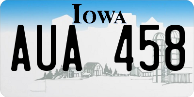IA license plate AUA458