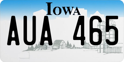 IA license plate AUA465