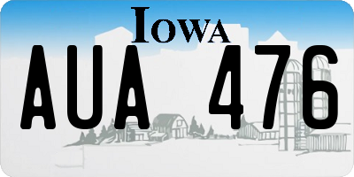 IA license plate AUA476