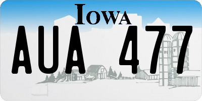IA license plate AUA477