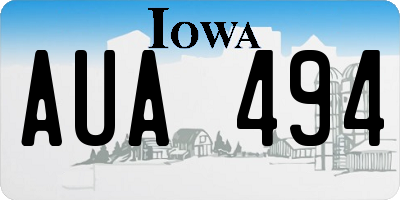 IA license plate AUA494