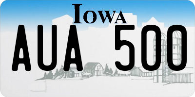 IA license plate AUA500