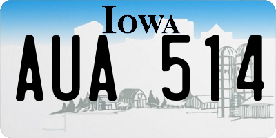 IA license plate AUA514