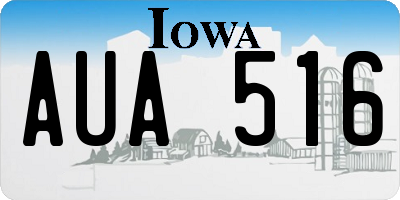 IA license plate AUA516