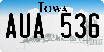 IA license plate AUA536