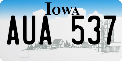IA license plate AUA537