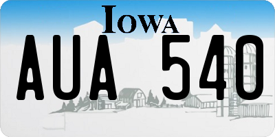 IA license plate AUA540