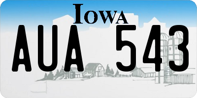 IA license plate AUA543
