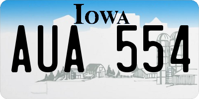IA license plate AUA554
