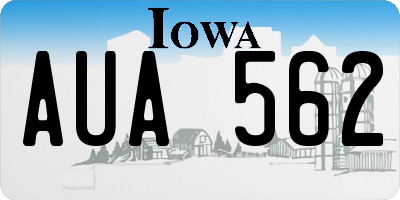 IA license plate AUA562