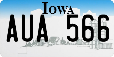 IA license plate AUA566