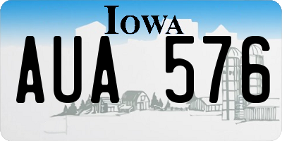 IA license plate AUA576