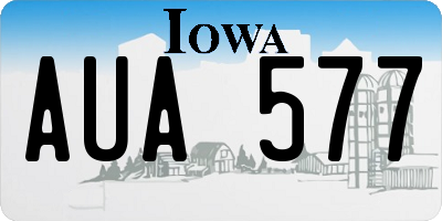IA license plate AUA577