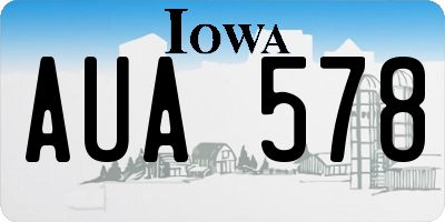 IA license plate AUA578